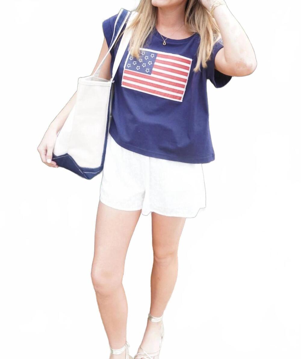 NEW HYFVE american flag tee in classic navy